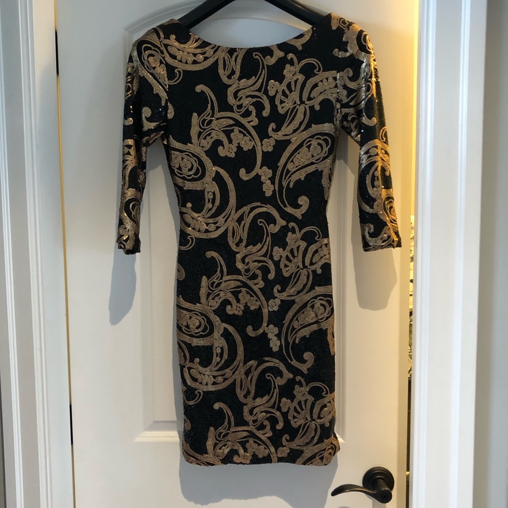 Black and gold dress